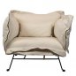Preview: "Floral" armchair made of beige teddy boucle and black metal frame