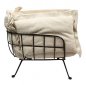Preview: "Floral" armchair made of beige teddy boucle and black metal frame