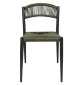 Preview: "Jonah" chair in anthracite/olive green made of wicker look aluminium