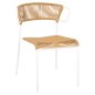 Preview: STUHL METALL IN WEISS UND SYNTHETISCHES RATTAN IN NATÜRLICHER FARBE 54x62x80Hcm