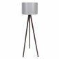 Preview: Stehlampe aus Holz Walnuss mit grauem Hut Φ38x145 cm