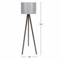 Preview: Stehlampe aus Holz Walnuss mit grauem Hut Φ38x145 cm