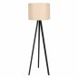 Preview: Stehlampe aus Holz in schwarz mit Hut in ecru Φ38x145 cm