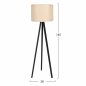 Preview: Stehlampe aus Holz in schwarz mit Hut in ecru Φ38x145 cm