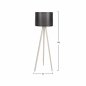 Preview: Stehlampe aus Holz in Ecru mit schwarzem Hut Φ38x145 cm