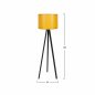 Preview: FLOOR LIGHT WOODEN BLACK WITH YELLOW HAT Φ38x145 cm.