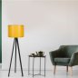 Preview: FLOOR LIGHT WOODEN BLACK WITH YELLOW HAT Φ38x145 cm.