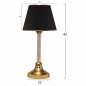 Preview: Tischlampe aus goldenem Boden und schwarzem Schirm mit Glassröhre 45cm Höhe