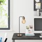 Preview: Tischlampe Metall Bronze Schwarz 17x17x52 cm