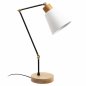 Preview: Tischlampe aus Metall und Holz in weiß natürlich 14x22x52 cm