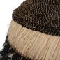 Preview: DECKENLAMPE MIT SISAL- UND ABACA-FASERKAPPE IN NATURSCHWARZ 50x50x60Hcm