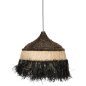 Preview: DECKENLAMPE MIT SISAL- UND ABACA-FASERKAPPE IN NATURSCHWARZ 50x50x60Hcm