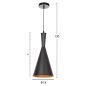 Preview: CEILING PENDANT LAMP BLACK METAL CAP Φ18x130 cm