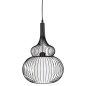 Preview: DECKENHÄNGELEUCHTE SCHWARZES METALL-WEIßES TUCH Φ30x115H cm