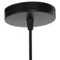 Preview: DECKENHÄNGELEUCHTE SCHWARZES METALL-WEIßES TUCH Φ30x115H cm