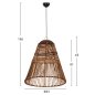 Preview: DECKENHÄNGELEUCHTE GETROCKNETE BANANENBAUMFASERN IN BRAUN FARBE Φ61x61-156cm