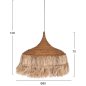 Preview: DECKENANHÄNGER MIT FRANSEN AUS ABACA IN NATÜRLICHER FARBE 80x80x70Hcm