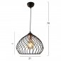 Preview: BLACK METALLIC CEILING LIGHT 70CM HEIGHT E27