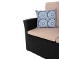 Preview: OUTDOOR LOUNGE 4-TEILIGES SET SYNTHETISCHES RATTAN IN ANTHRAZIT-BEIGE KISSEN