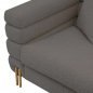 Preview: Sofa 3-Sitzer "Coley" aus grauer Polsterung aus Bouclé (Teddybär) und Gestell aus goldenem Metall