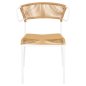 Preview: STUHL METALL IN WEISS UND SYNTHETISCHES RATTAN IN NATÜRLICHER FARBE 54x62x80Hcm