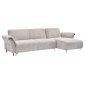Preview: ECKSOFA MIT WENDBAREM SCHLAFMODELL MAILO, BEIGE STOFF, METALLBEINE 300 x 150 x 80 cm