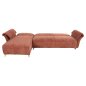 Preview: ECKSOFA MIT WENDBAREM SCHLAFMODELL MAILO, ORANGE STOFF, METALLBEINE 300x150x80Hcm