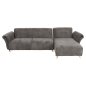 Preview: ECKSOFA MIT WENDBAREM SCHLAFMODELL MAILO, STOFF IN DUNKELGRAU – BEINE AUS METALL, 300 x 150 x 80 cm