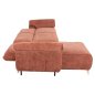 Preview: ECKSOFA MIT WENDBAREM SCHLAFMODELL MAILO, ORANGE STOFF, METALLBEINE 300x150x80Hcm