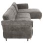 Preview: ECKSOFA MIT WENDBAREM SCHLAFMODELL MAILO, STOFF IN DUNKELGRAU – BEINE AUS METALL, 300 x 150 x 80 cm