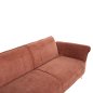 Preview: ECKSOFA MIT WENDBAREM SCHLAFMODELL MAILO, ORANGE STOFF, METALLBEINE 300x150x80Hcm