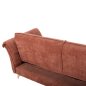 Preview: ECKSOFA MIT WENDBAREM SCHLAFMODELL MAILO, ORANGE STOFF, METALLBEINE 300x150x80Hcm