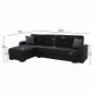 Preview: CORNER SOFA CAIDEN  DARK GRAY FABRIC WW3187.01