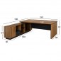 Preview: Professional desk with reversible angle made of high quality melamine in gray and honey oak colors