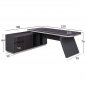 Preview: Professional office table Rosewood "LEFT" made of high-quality melamine in gray and wenge colors