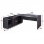 Preview: Professional office table Rosewood "LEFT" made of stepped melamine in gray and wenge colors (180x170x76 cm)