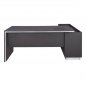 Preview: Professional office table Rosewood "LEFT" made of stepped melamine in gray and wenge colors (180x170x76 cm)