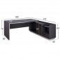 Preview: Professional office table Rosewood "RIGHT" made of stepped melamine in gray and wenge colors (180x170x76 cm)