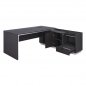 Preview: Professional office table Rosewood "RIGHT" made of stepped melamine in gray and wenge colors (180x170x76 cm)