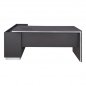 Preview: Professional office table Rosewood "RIGHT" made of stepped melamine in gray and wenge colors (180x170x76 cm)