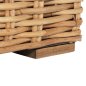Preview: OUTDOOR LOUNGER MANGO WOOD IN NATURAL-WHITE CUSHIONS 110x88x70-85Hcm