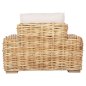 Preview: OUTDOOR LOUNGER MANGO WOOD IN NATURAL-WHITE CUSHIONS 110x88x70-85Hcm