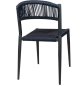 Preview: "Jonah" Stuhl in blau aus Aluminium im Geflecht Look