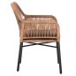 Preview: SESSEL ALUMINIUM SCHWARZ-PE RATTAN BEIGE-KISSEN SCHWARZ 57x65x84Hcm
