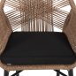 Preview: SESSEL ALUMINIUM SCHWARZ-PE RATTAN BEIGE-KISSEN SCHWARZ 57x65x84Hcm