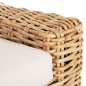Preview: OUTDOOR LOUNGER MANGO WOOD IN NATURAL-WHITE CUSHIONS 110x88x70-85Hcm