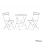 Preview: Bistro Metall Garten-Set, Balkon-Set, 3tlg, Weiß
