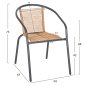 Preview: SESSEL METALLGRAU-KOMP. RATTAN NATUR 54x61x75L