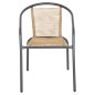 Preview: SESSEL METALLGRAU-KOMP. RATTAN NATUR 54x61x75L
