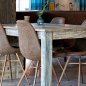 Preview: Vintage leatherette chair "Caleb" made with rose metal legs in baseball stitching